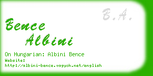 bence albini business card